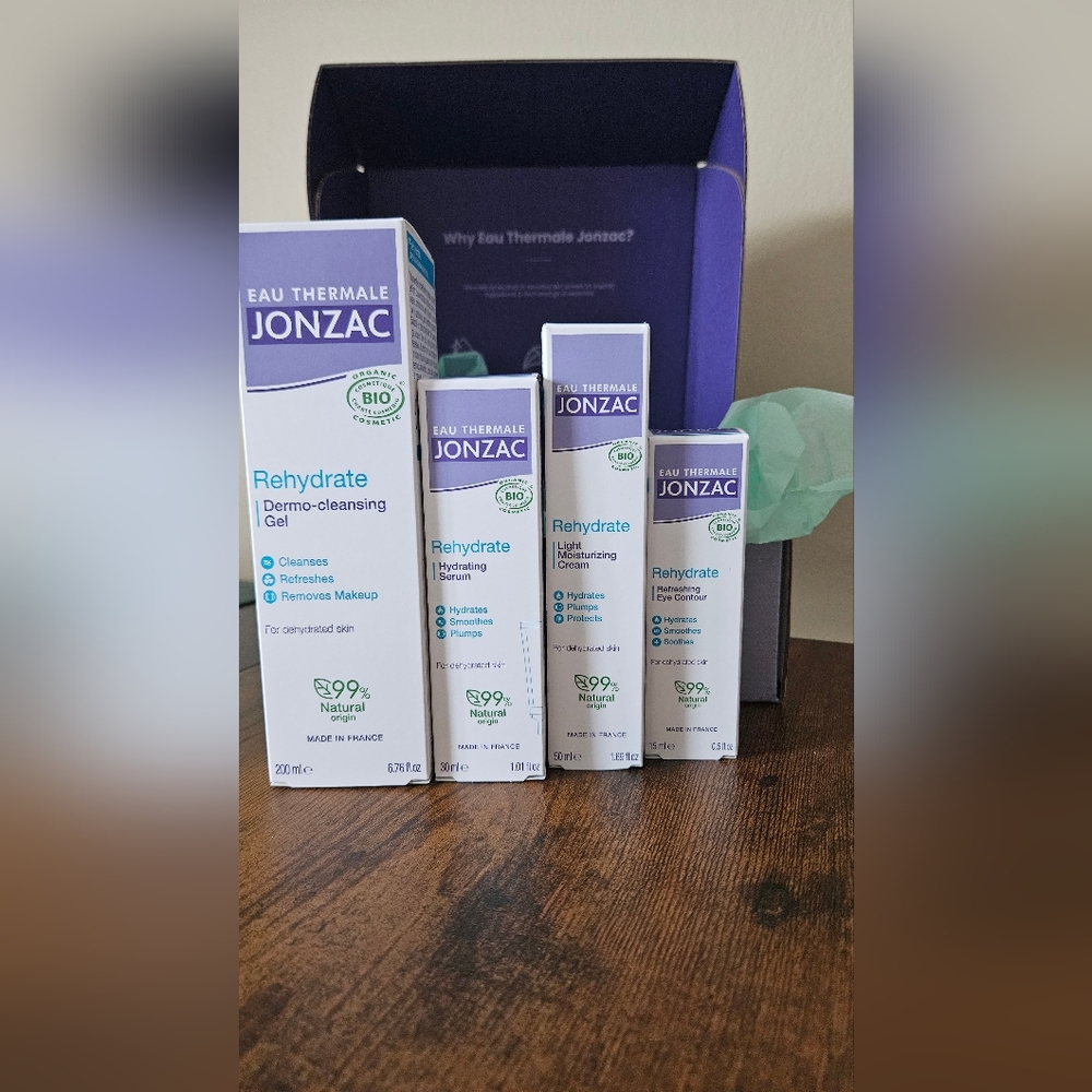 Jonzac Rehydrate SET cleansing Gel,hydrating Serum,Moisturizing Cream,Eye Contou